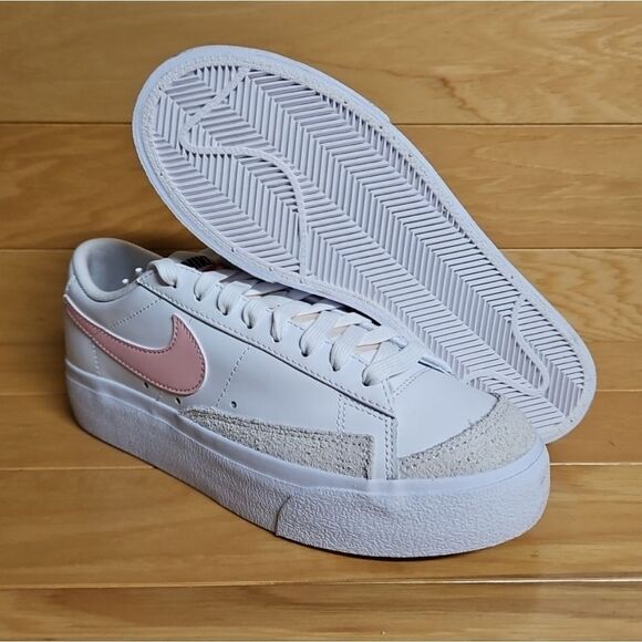 Nike Blazer Low Platform Womens White Pink Glaze Shoe DJ0292-103 - Picture 4 of 12